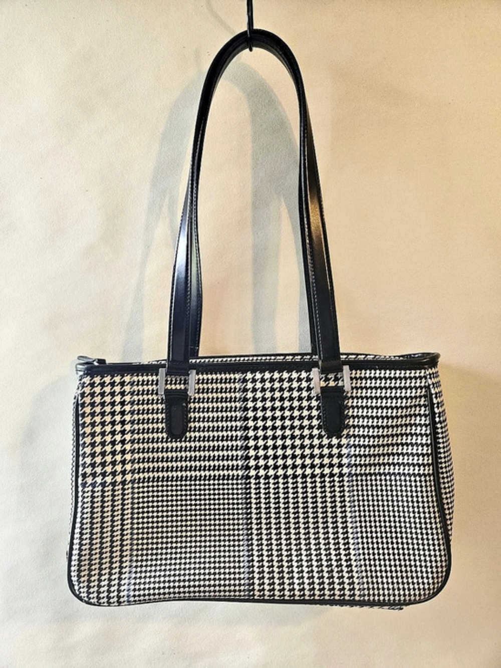 Lauren Ralph Lauren Houndstooth Tote in Black & White Like New
